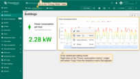 Go to the "Energy Meter" state, enter dashboard editing mode. Right-click on the "Power consumption history" widget and select "Copy" from the dropdown menu that appears;