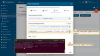 Copy and run the second command to publish telemetry using the tb-cloud-root-ca.pem certificate and the device credentials you specified for its authentication;