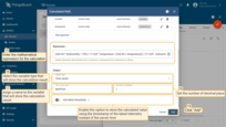 Define a mathematical expression for the calculation using the variables defined in the "Arguments" section. In the Output section, set the output type to "Time series" and assign "dew point" as the name of the new variable that will store the calculation result. Finally, click "Add".