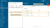 Go to the "Latest telemetry" tab. You'll see three keys: "temperature" and "humidity" — the telemetry values received from the device, and "dewPoint" — the result of the calculated field, showing the computed dew point value.