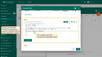 Define a function that will perform calculations using the variables defined in the "Arguments" section. The variable name that will store the calculation result is defined within the function itself.