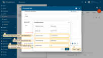 Select the argument type "Latest telemetry", and specify the time series key. If necessary, set a default value for the time series. Finally, click "Add";