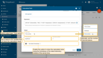 Select the output type as "Time series". Set a name to the variable that will store the calculation result. Optionally, specify the number of decimal places.
