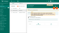 Enter the dashboard editing mode. Set a custom translation for the dashboard title using a structure in the format {i18n}: <b>{i18n:custom.my-dashboard.title}</b>. Apply changes;