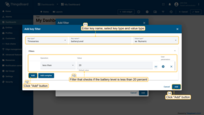 Add filter that checks if the battery level is less than 20 percent;
