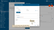 Step 3. Edit the alarm condition. Go to the dynamic value of the alarm delay by pressing the "Switch to dynamic value" button;