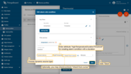 Step 4. Select a value: current device, current customer or current tenant. And specify the attribute from which the alarm threshold value will be taken. You may optionally check "Inherit from owner". Inheritance allows to take the threshold value from customer if it is not set on the device level. If the attribute value is not set on both device and customer levels, rule will take the value from the tenant attributes;