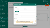 Step 4. Go to the dynamic value of the repeating alarm condition by pressing the "Switch to dynamic value" button;