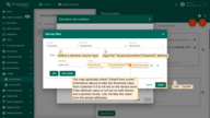 Step 2. Select a dynamic source type and input the temperatureAlarmThreshold, then click "Update". You may optionally check "Inherit from owner". Inheritance allows to take the threshold value from customer if it is not set on the device level. If the attribute value is not set on both device and customer levels, rule will take the value from the tenant attributes.