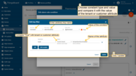 Choose constant type and value and compare it with the value of the tenant or customer attribute. Apply all changes.
