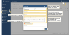 You have to enter title and version; select type and device profile (this field we define what type of device this firmware will be available; choose file contains firmware. Optionally add checksum algorithm and checksum.