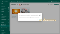 Confirm deleting the image in the dialog box