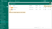 Mark one or multiple images you want to delete. Click on the "Delete" bin icon in the top right corner;
