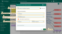 Drag it to the rule chain. Name it "Check relation to ChirpStack integration", select the direction - "To originator", specify "ManagedByOriginator" relation type. Specify ChirpStack integration and click "Add";