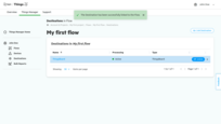 The "Destination" has been successfully linked to the Flow.