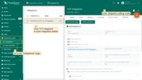 Go to the "Integrations" page, click TCP integration to open its details, and enter integration editing mode by clicking the "pencil" icon;