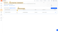 Go to "Cloud" tab -> "Development". Select your project