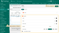 - Set the <b>legend position</b> to <b>Bottom</b>.<br>- <b>Save</b> the component.