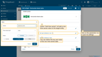 "Add time series" action will add a new time series value to the target device. You can define the key and value of the new time series data.