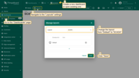 Create a new dashboard and open it. Navigate to the "Layouts" panel. Then, change the layout from "Default" to "SCADA". Click "Save";