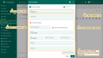Navigate to the "Customers" page. Click the "+" sign to add a new customer. Input the customer title. Additionally, you can input personal details for the customer and assign a home dashboard. Then, click on "Next: Owner and groups" button;