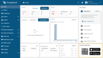 Log into your ThingsBoard account and navigate to the "Home" page. You will find the QR code for connecting the mobile app in the bottom right corner;