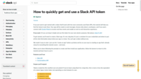 In "How to quickly get and use a Slack API token" page, scroll below and find "Create a pre-configured app";