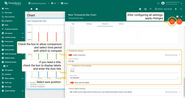 In Advanced tab, enable comparison and from the drop-down menu select time to show historical data with which to compare. In the "Second X axis" section, select axis position, where the compared axis will be located on the widget. If you would like title for the second axis, enable "Show labels" and enter the Axis title. When you are done with Comparison Settings configuration, click the orange checkmark in the upper right corner of the window to apply changes.