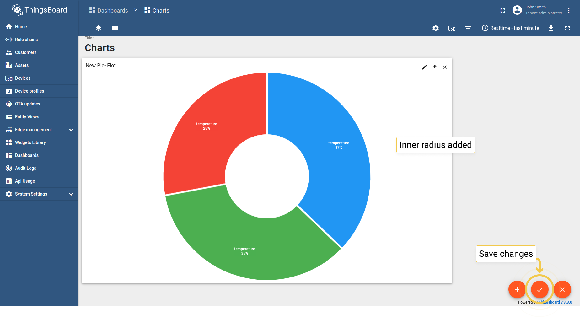 Inner radius has been added. Click the big orange checkmark in the lower right corner to apply changes.