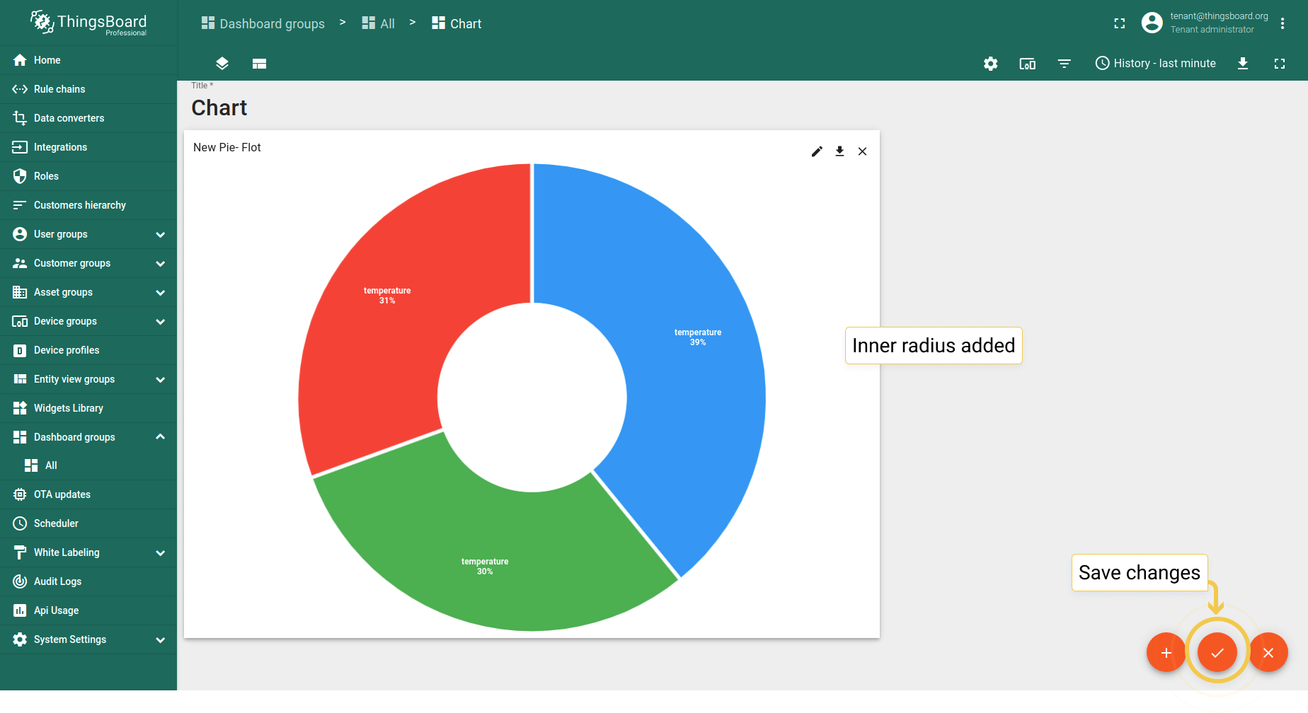 Inner radius has been added. Click the big orange checkmark in the lower right corner to apply changes.