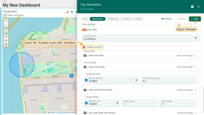 Check the "Enable circle edit" checkbox to add a circle editing menu to the map. With these tools, you can add a new circle, modify the radius, move, or delete the circle directly on the map widget.