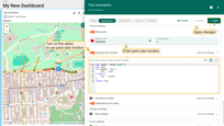 Point color function allows you to visually track changes in data based on incoming telemetry from your entity.