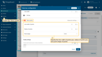 Enable the "Show Points" option to display data points on the chart. Specify the line width of points (px), radius of points (px), and point shape of the points.