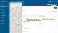 Select the entity that will be represented as a circle. This can be a device, entity alias, or function. Define the key with the coordinates of the circle. ThingsBoard will use the "perimeter" key by default to read the circle coordinates from the entity's attribute. If your entity uses a different key name, update it here. Click "Apply" — the circle will appear on the map based on the entity's data.