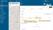 Select the entity that will be represented as a polygon. This can be a device, entity alias, or function. Define the key with the coordinates of the polygon. ThingsBoard will use the "perimeter" key by default to read the polygon coordinates from the entity's attributes. If you use a different key, update it accordingly. Click "Apply".