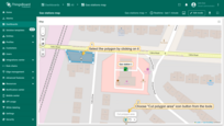 Select the polygon by clicking on it, then choose "Cut polygon area" from the tools at the bottom.