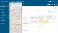 In the "Overlays" section, under the "Marker" tab, create a new entity alias as the data source. Name it "EV stations".