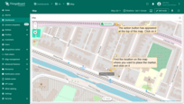 Now, the action button labeled "Add building" has appeared at the top of the map. Find the location on the map where you want to place the entity and click on it.