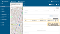 To configure a specific marker, switch to the map widget's edit mode and, in the Overlays section, click the gear icon next to the desired marker to open its configuration panel.