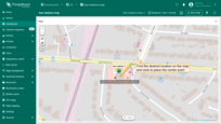 Find the desired location on the map and click to place the first point;