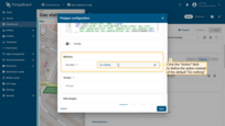 Go to the "Behavior" section and click the "On click" action field to define the action instead of the default "Do nothing".